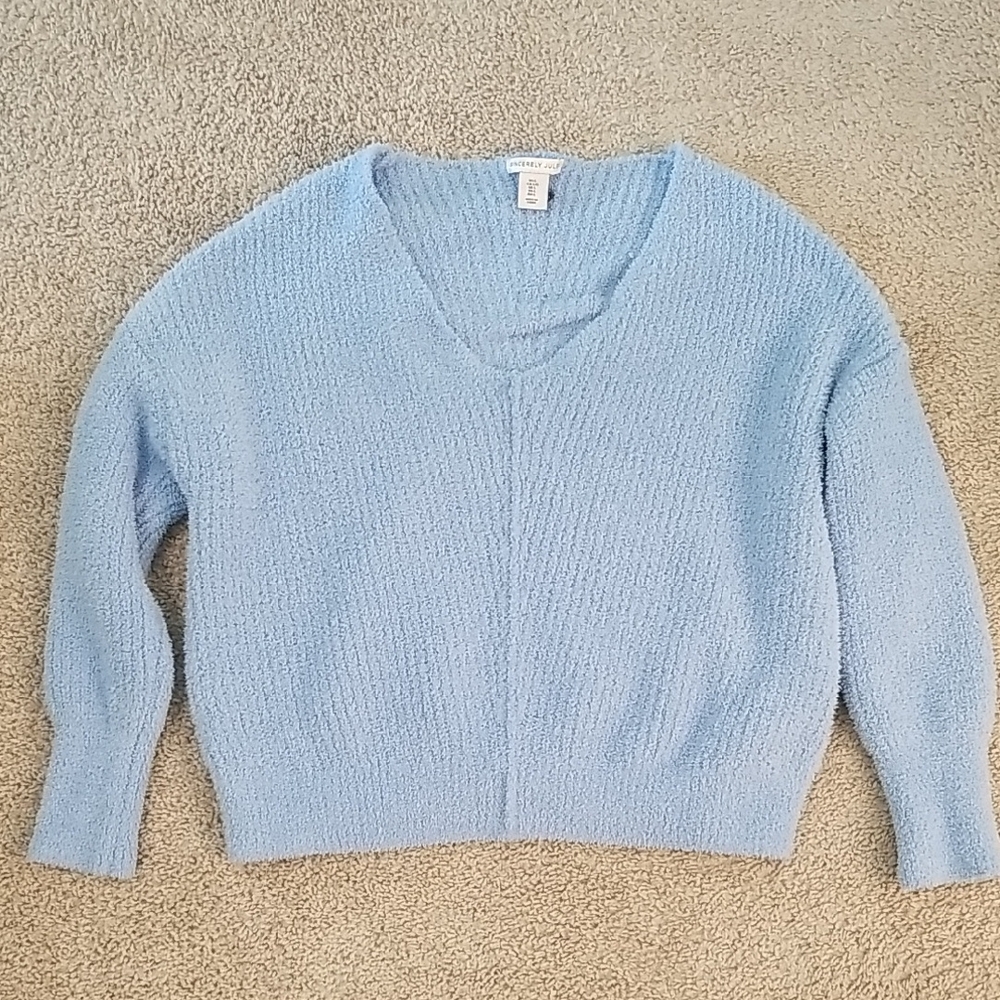 Sincerely Jules Cozy Large Soft Fuzzy Plush Fall Winter Sweater